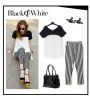 new arrival 2015 fashion 2 piece set women black & white pants +